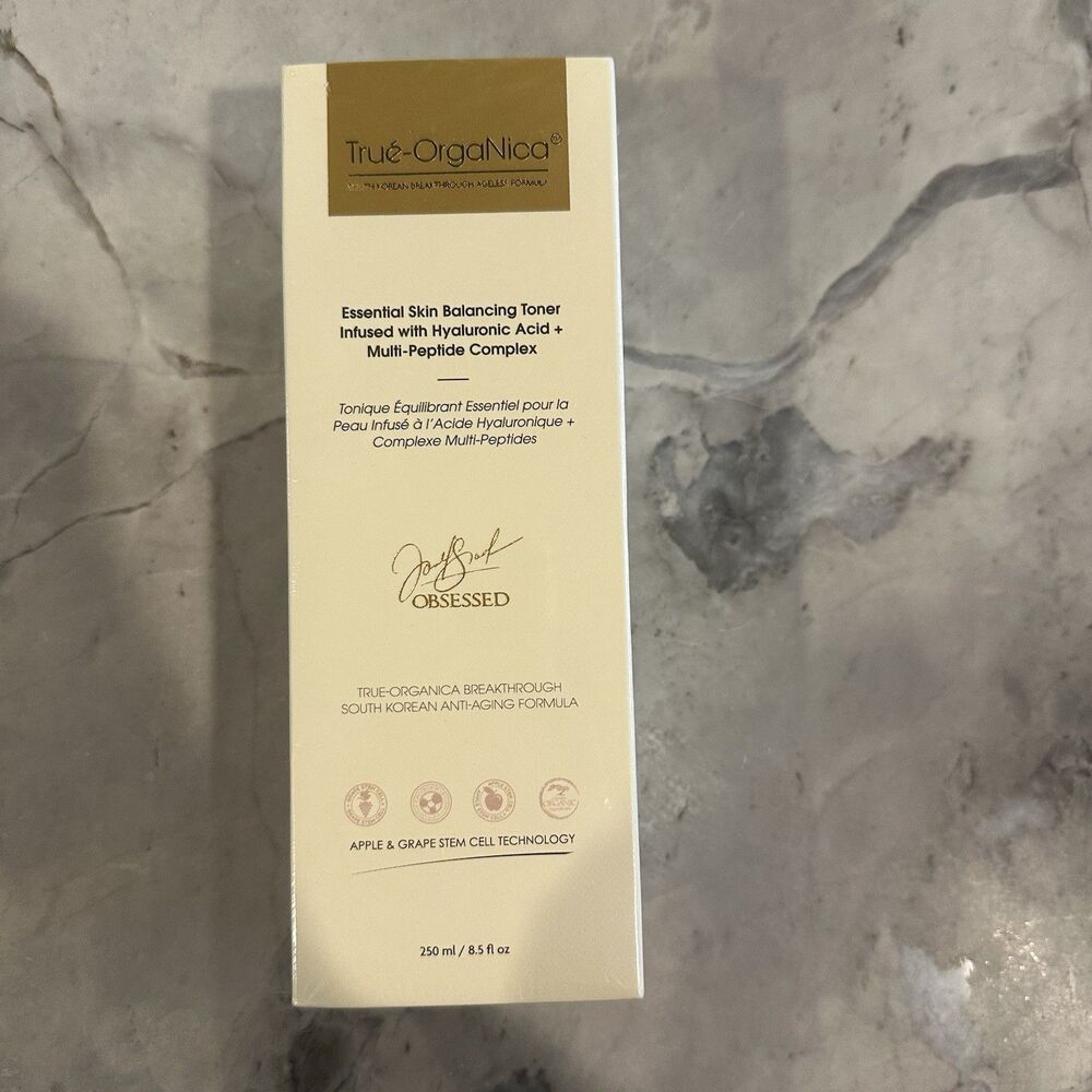 NEW True Organica Essential Skin Balancing Toner Hyaluronic Acid Peptide Complex